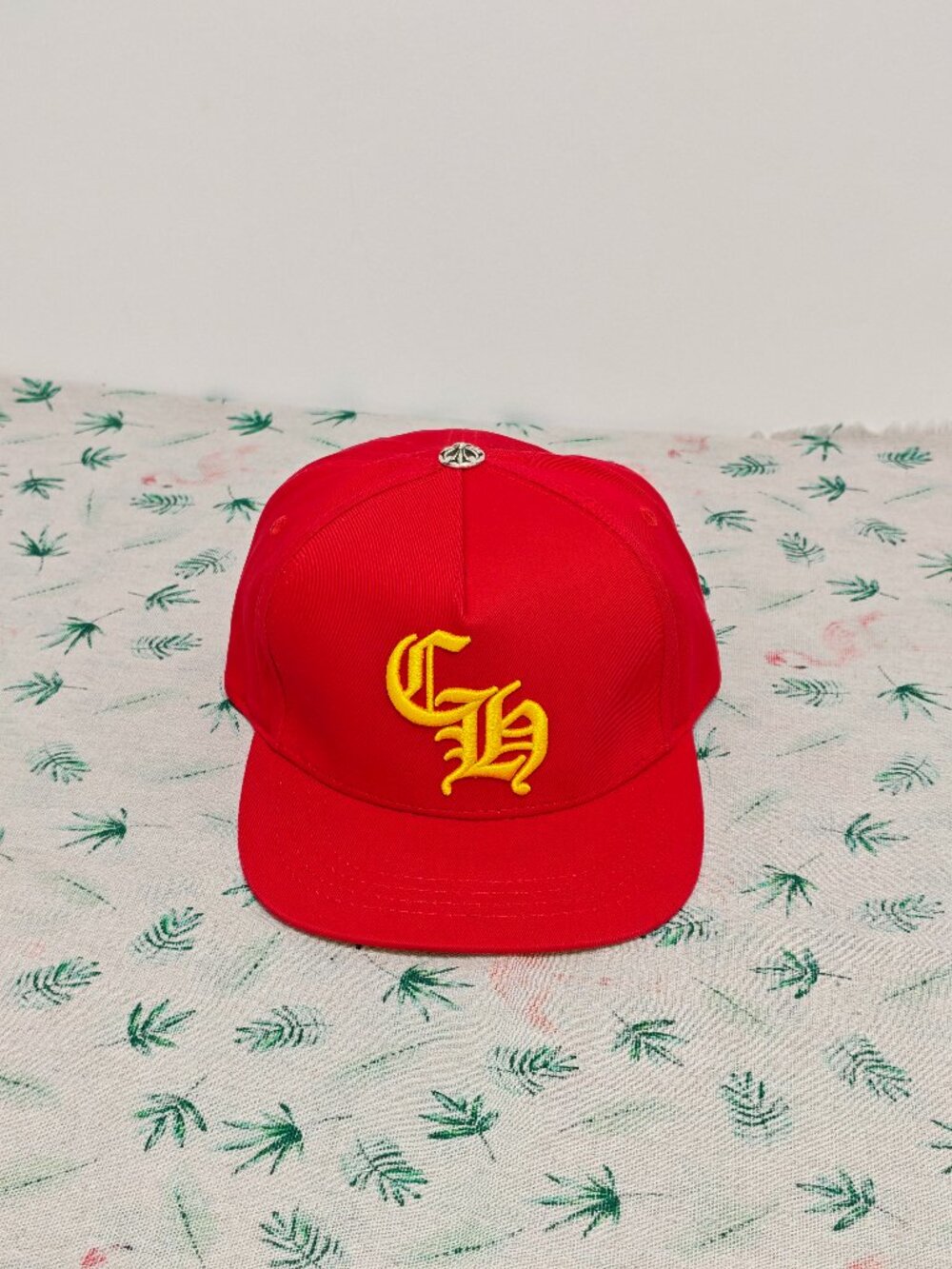 Chrome Hearts CH Logo Embroidered Baseball Cap, Red